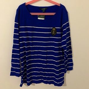 Ralph Lauren top. White and blue